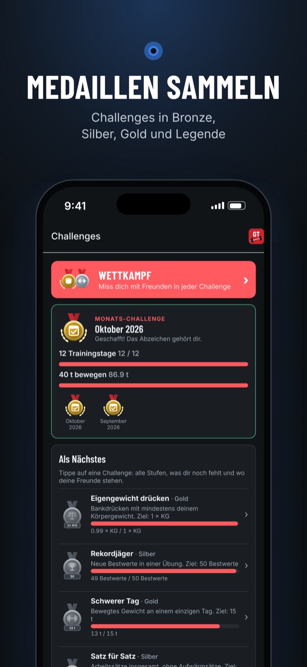 Challenges mit Abzeichen